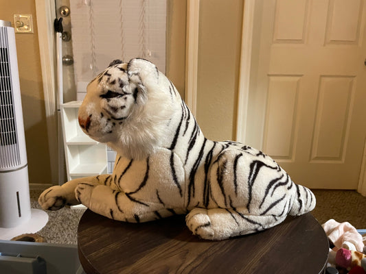 Wangpai North American co white bengal tiger plush 28” long
