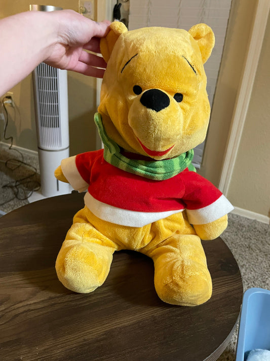 Disney Winnie the Pooh Christmas Santa plush - no hat