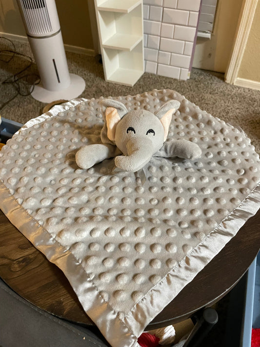 Gray Elephant Lovey Security Blanket Plush