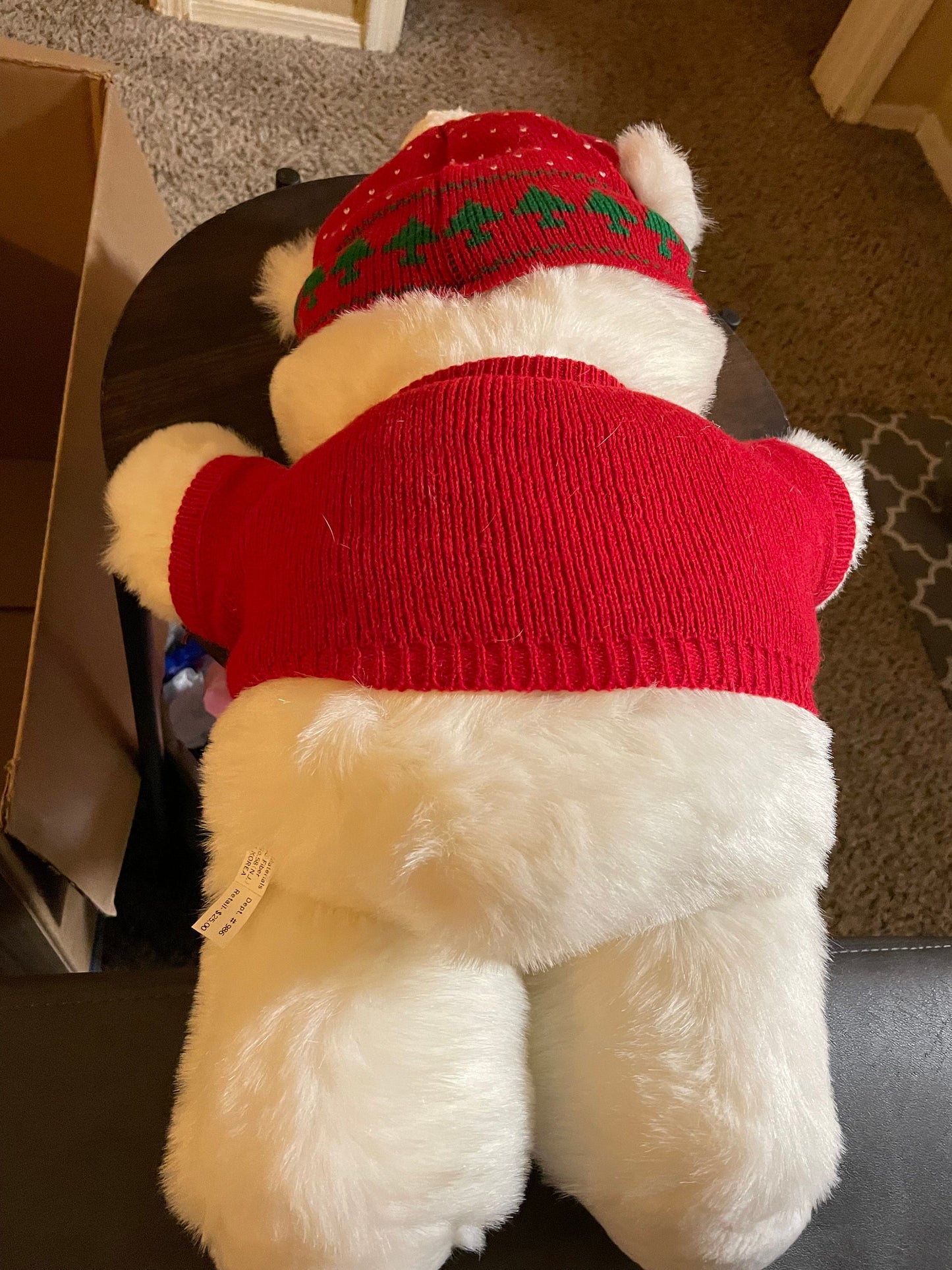 Vintage Christmas Teddy Bear Plush 1987