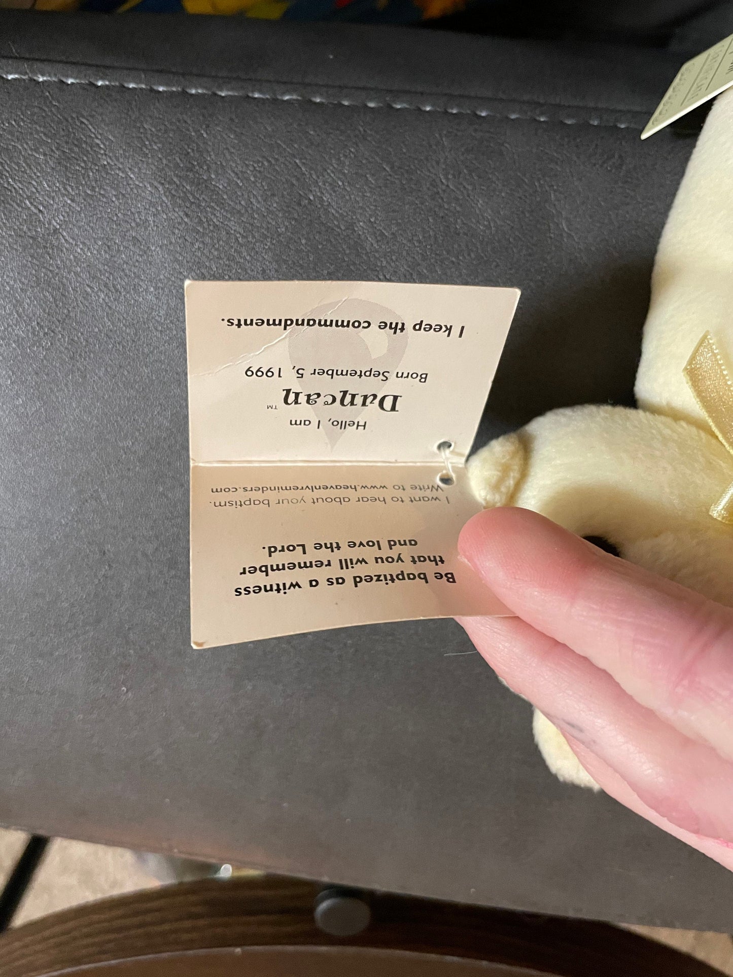 heavenly reminders baptism bear plush NWT