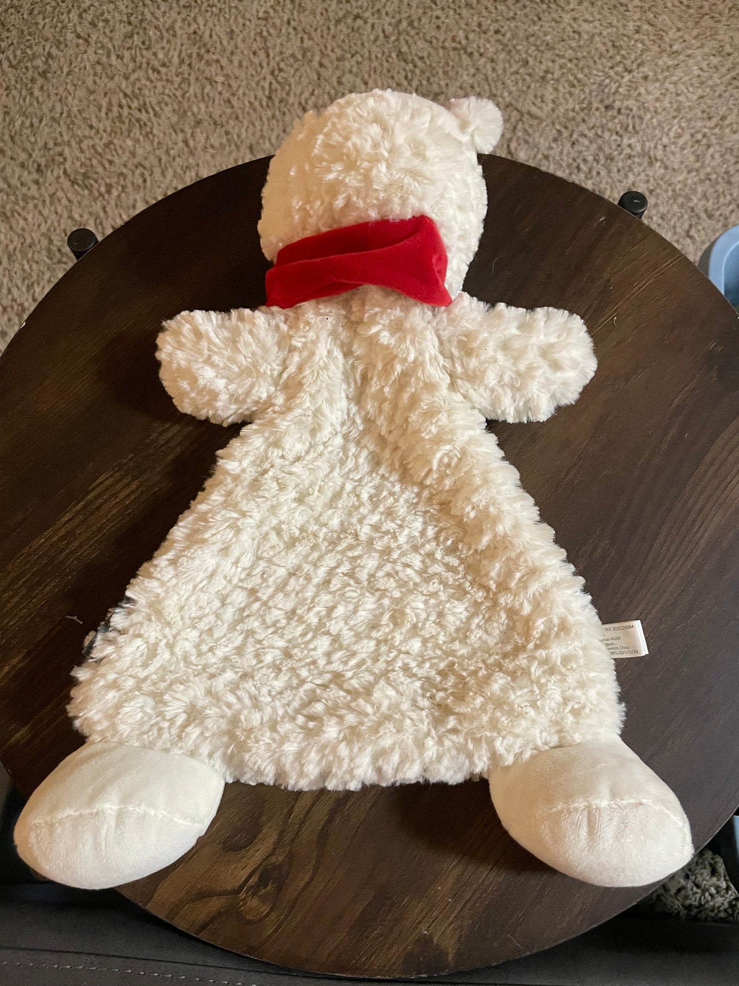 Demdaco Christmas polar bear baby rattle blanket plush
