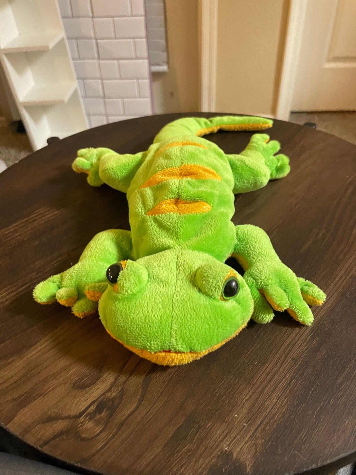 Webkinz Green and Yellow Lemon Lime Gecko plush. No code. Absolutely Adorable!