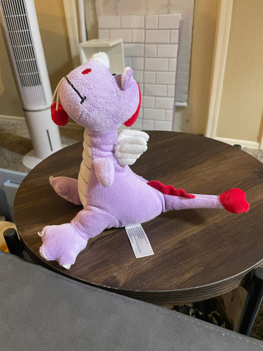 Animal Adventure purple dragon w heart plush