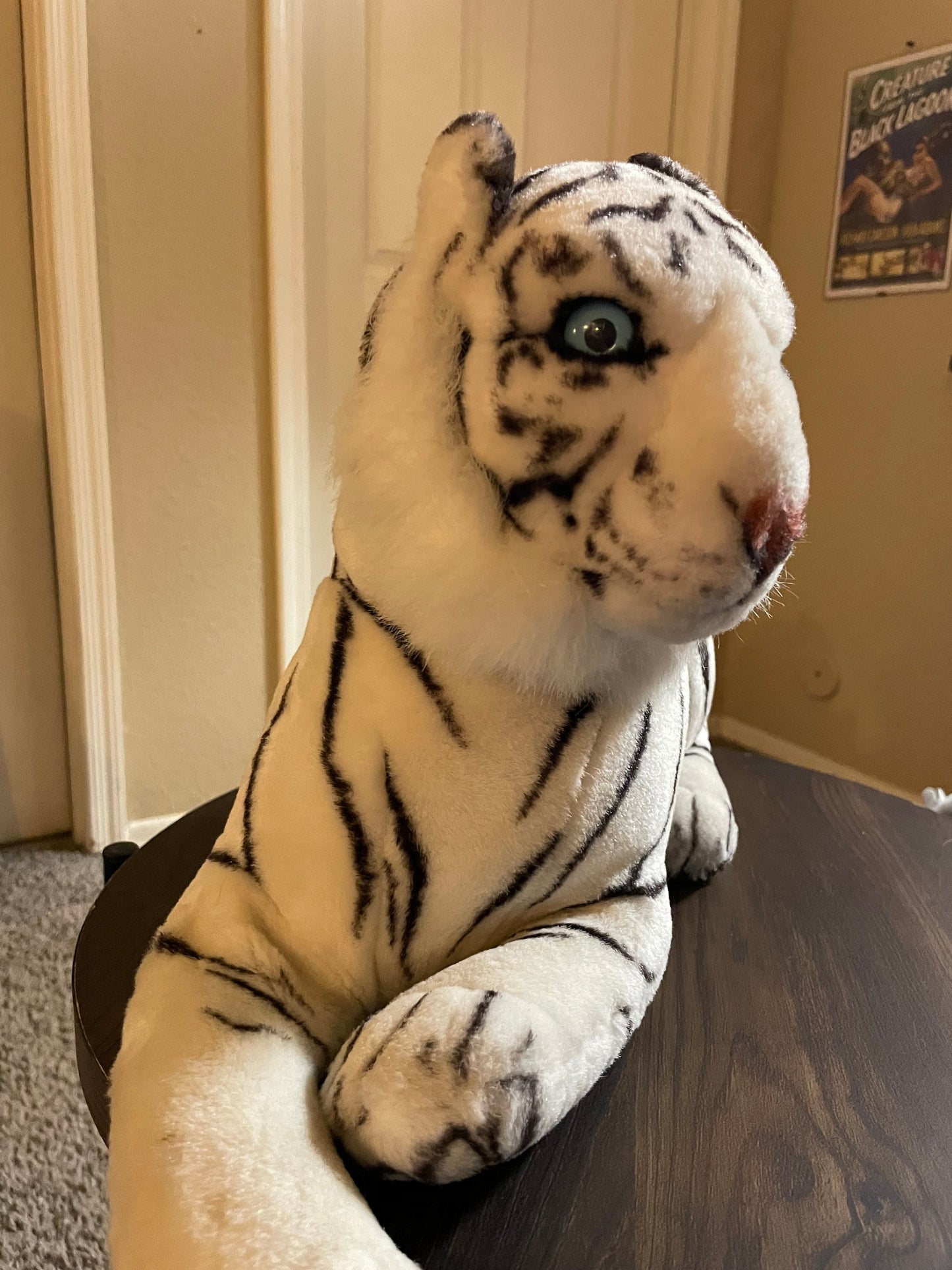 Wangpai North American co white bengal tiger plush 28” long