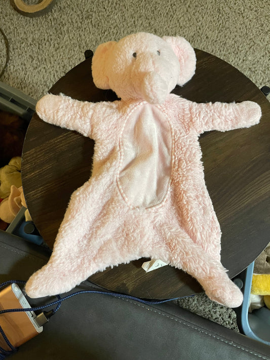 Kellytoy pink crinkle elephant lovey plush