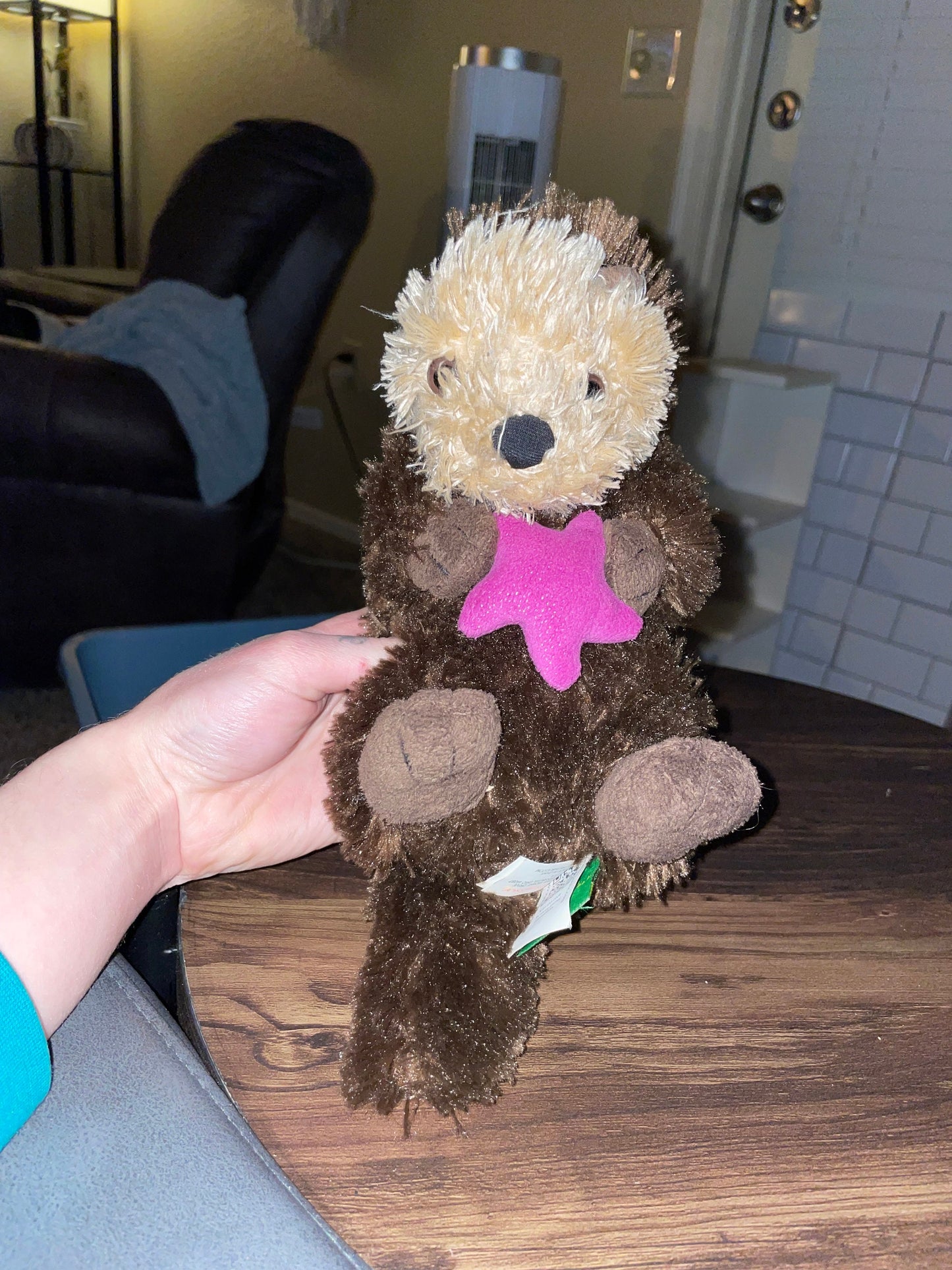 Wild Republic Brown Sea Otter With Pink Starfish Plush NWT