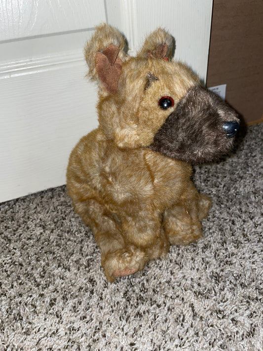 TY Classic Brown Sheriff German Shepherd Puppy Dog Plush