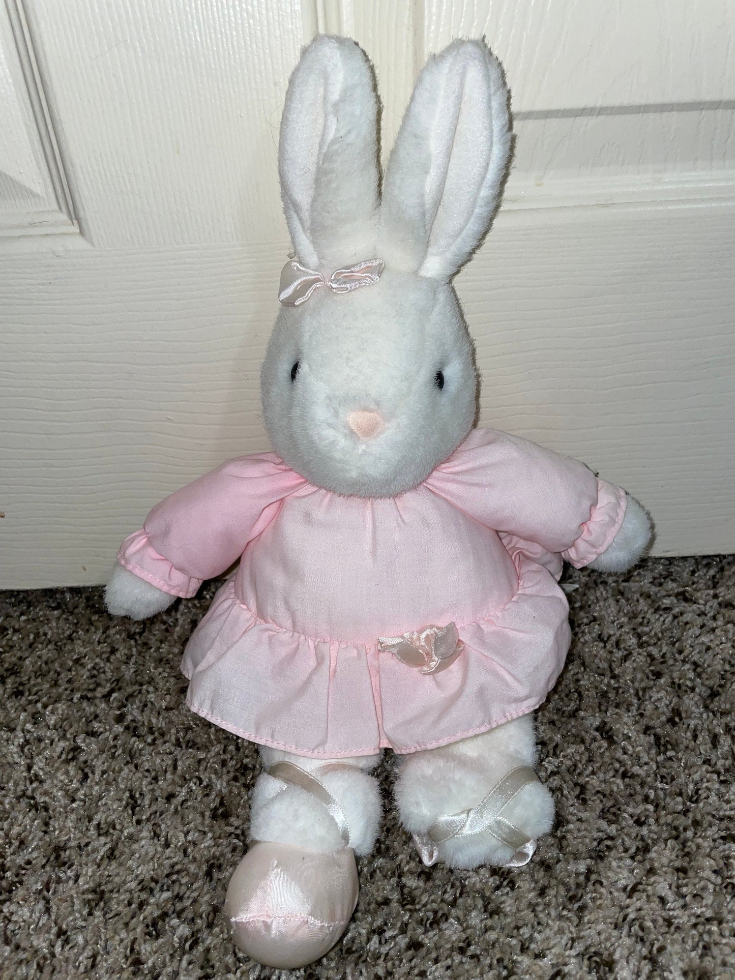 Prestige White Ballerina Bunny Rabbit Plush Pink Tutu Pink Satin Shoes Very Rare 1988
