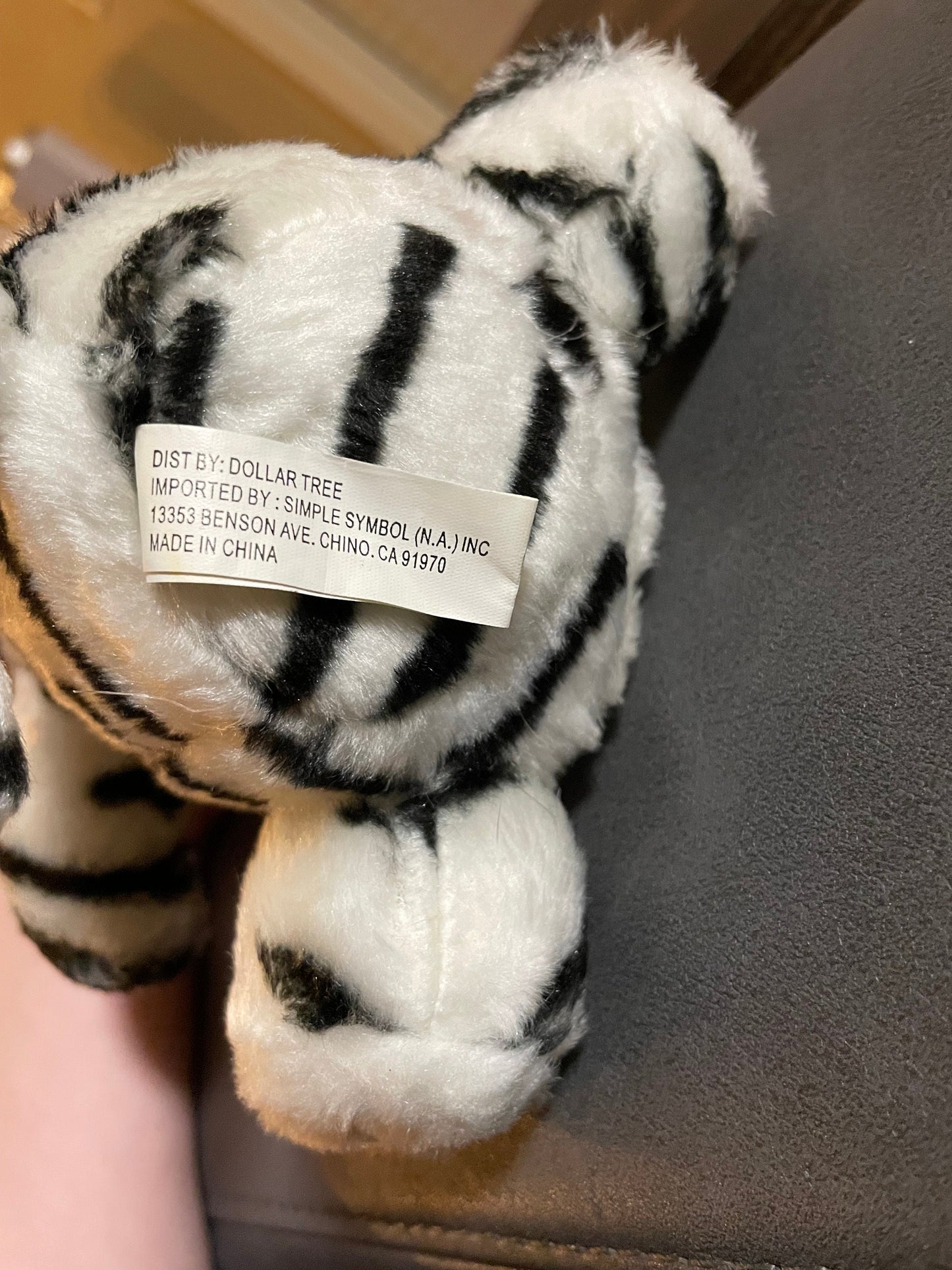 White tiger plush from dollar tree