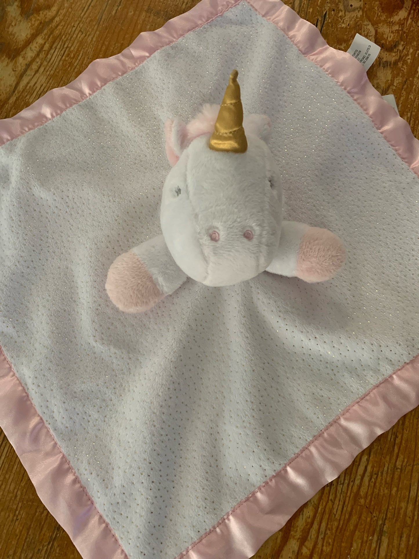 Cloud Island Unicorn Security Blanket: Pink Satin Lovey