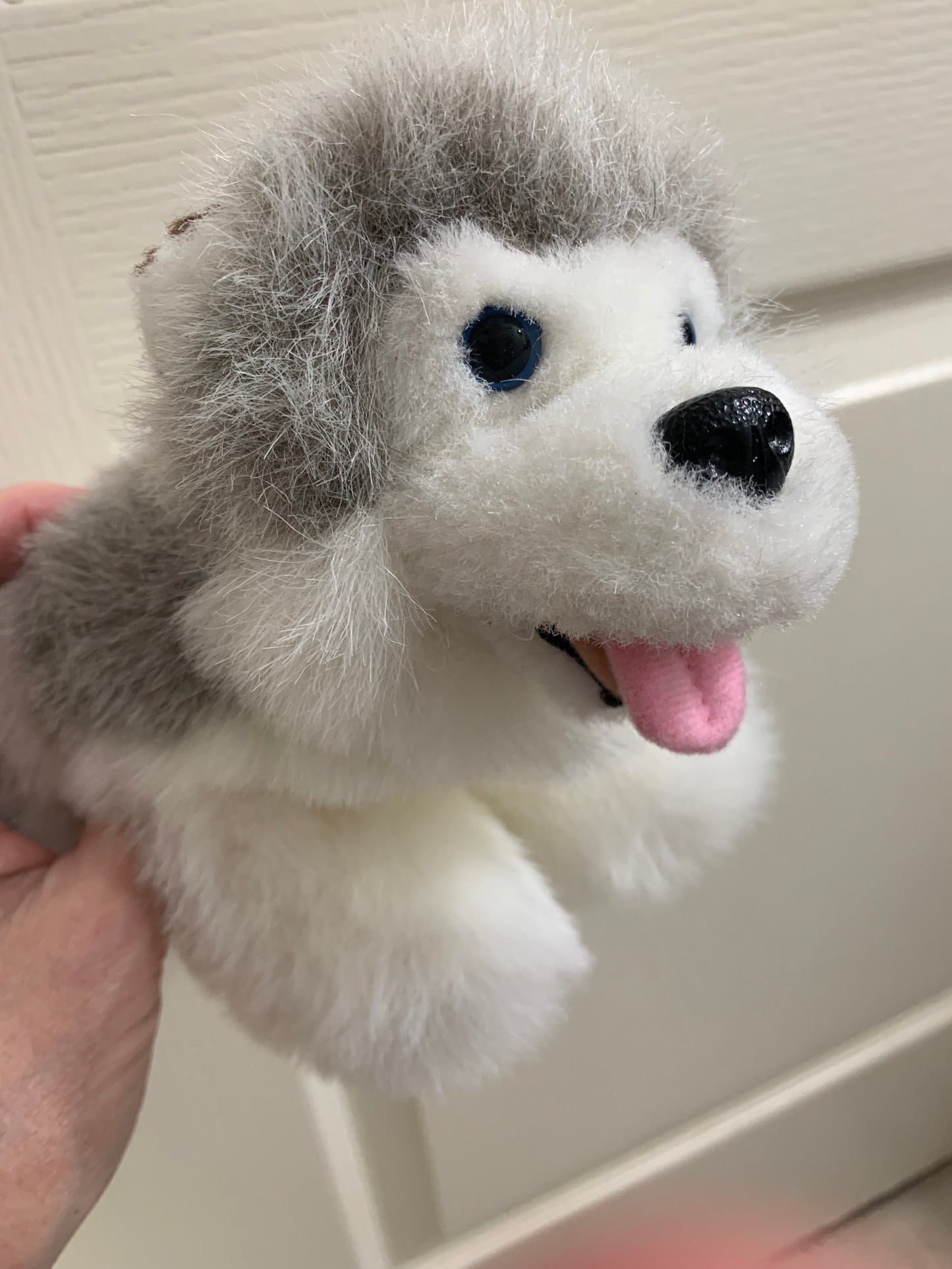 Vintage Small Husky Plush, Blue Eyes, Restored EUC