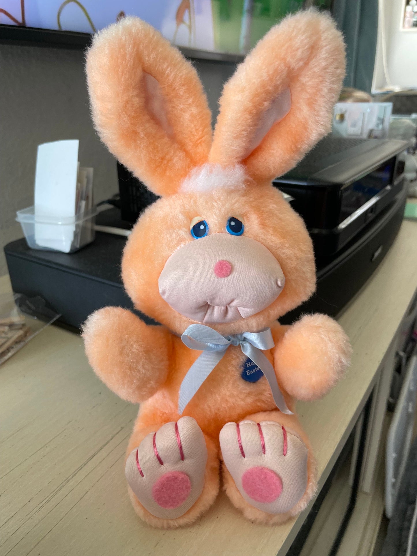 Vintage Commonwealth Cheeks Bunny, 1985 Restored Plush Rabbit