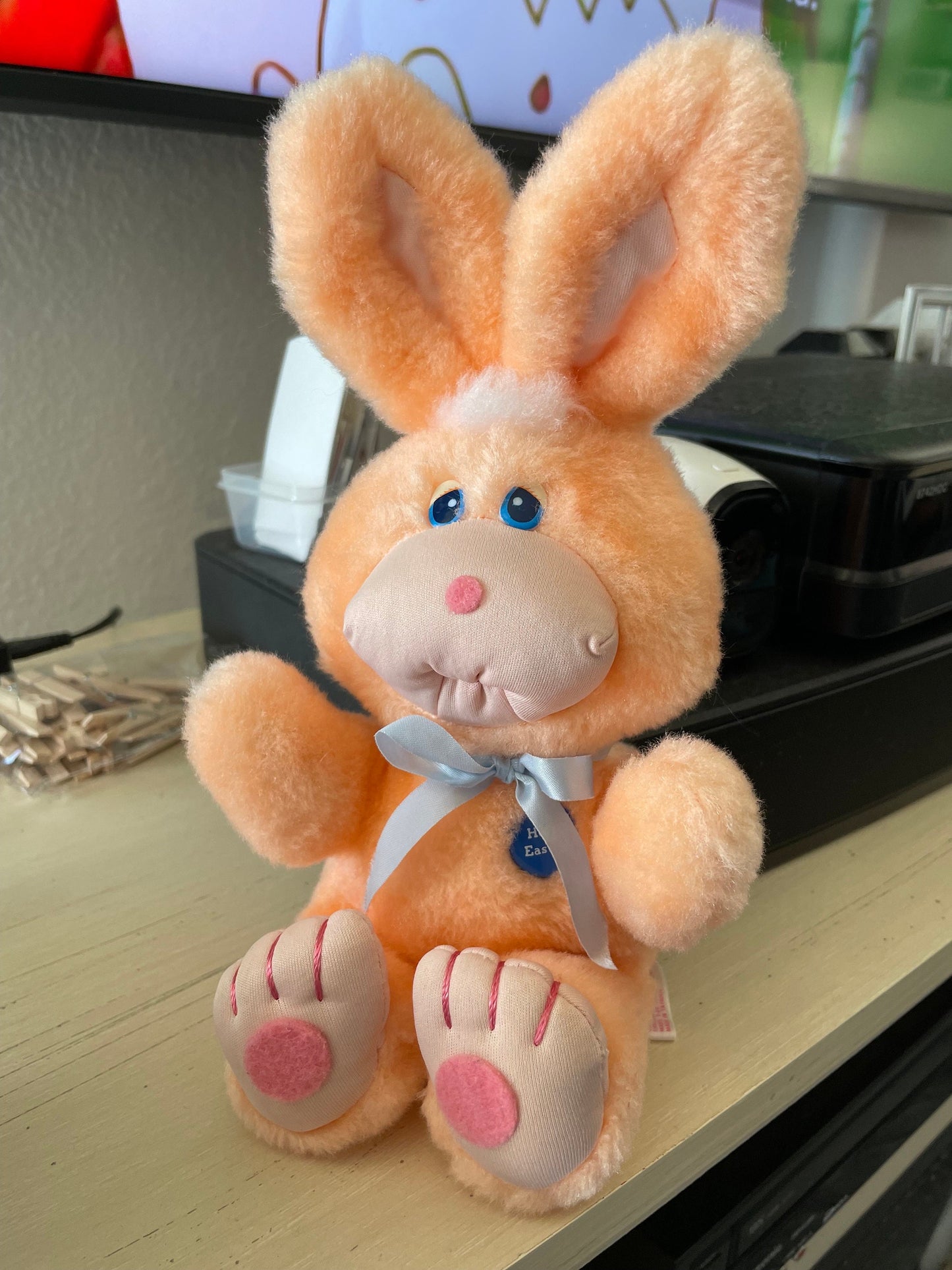 Vintage Commonwealth Cheeks Bunny, 1985 Restored Plush Rabbit