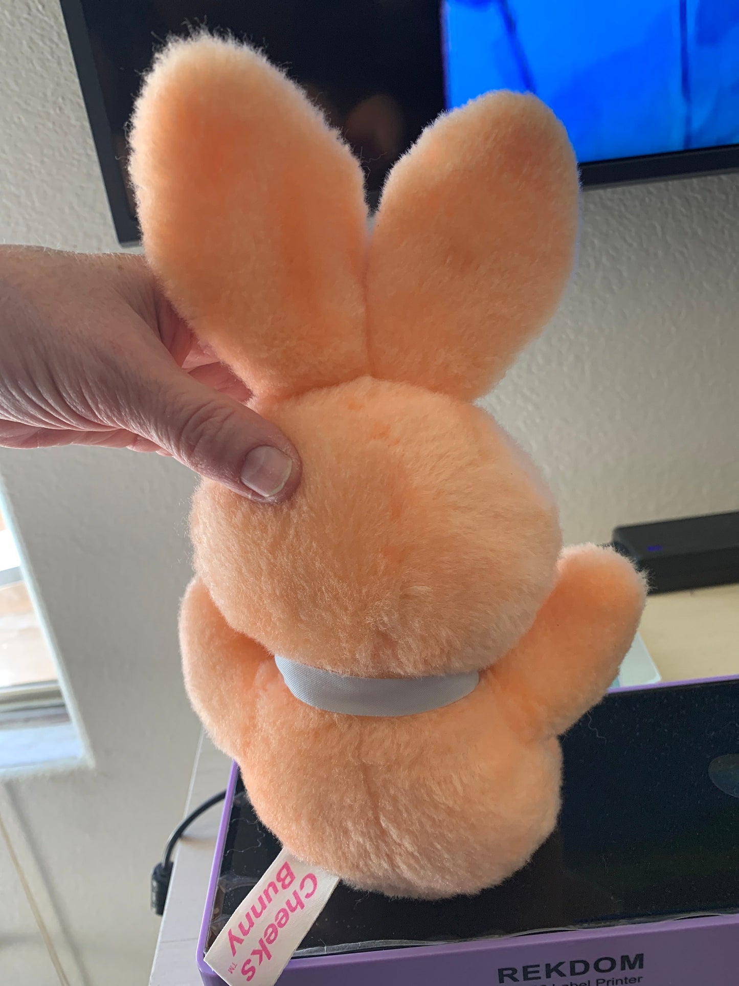 Vintage Commonwealth Cheeks Bunny, 1985 Restored Plush Rabbit