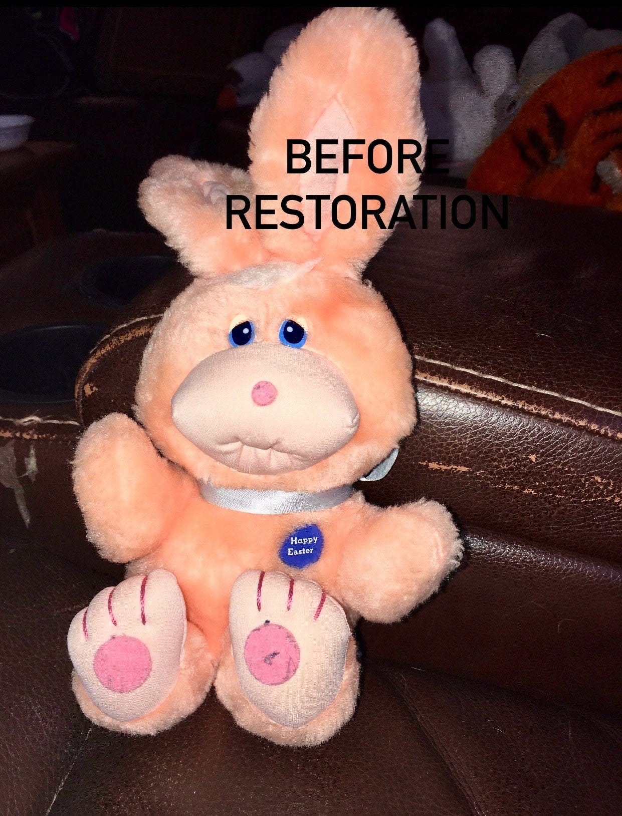 Vintage Commonwealth Cheeks Bunny, 1985 Restored Plush Rabbit