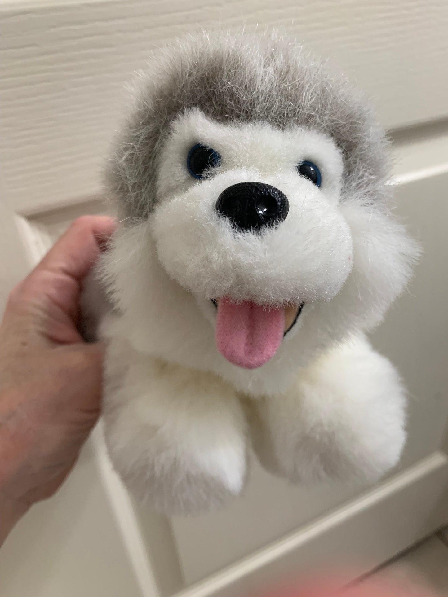 Vintage Small Husky Plush, Blue Eyes, Restored EUC