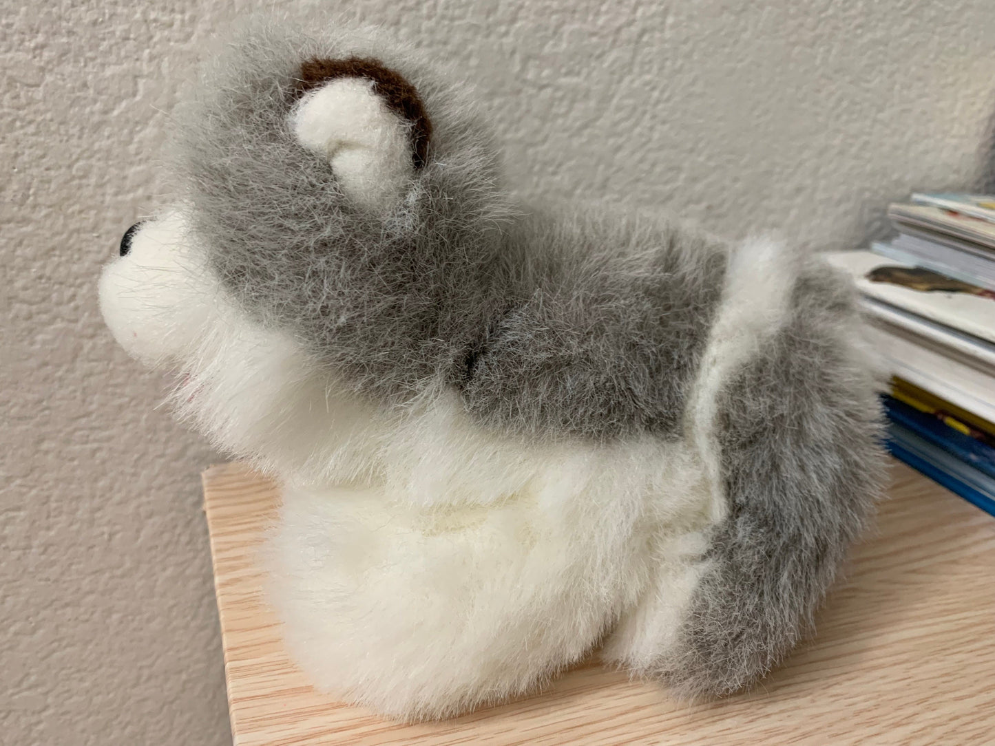 Vintage Small Husky Plush, Blue Eyes, Restored EUC