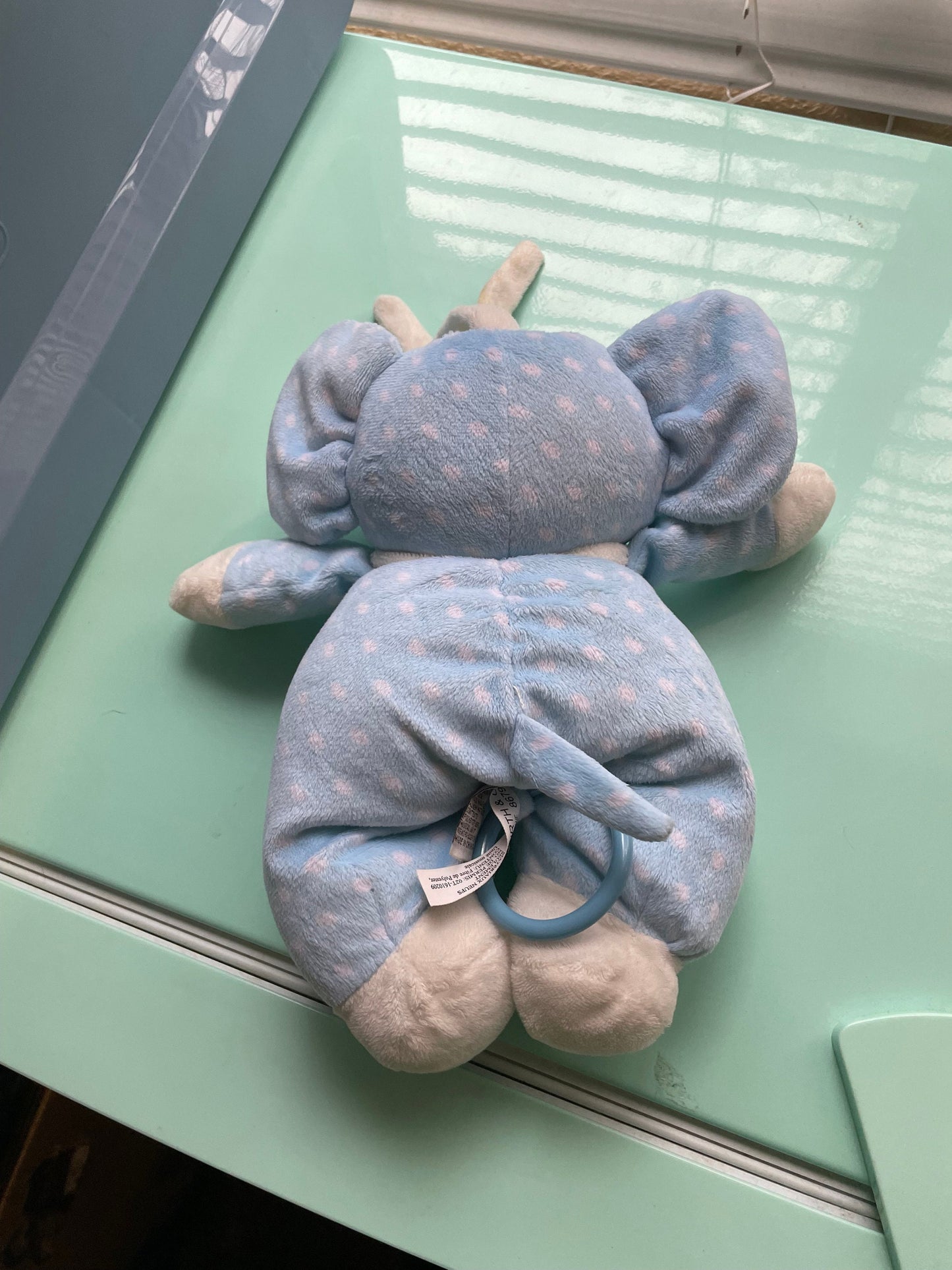 Baby Ganz Blue Polka Dot Elephant Plush (Untested Music Box)