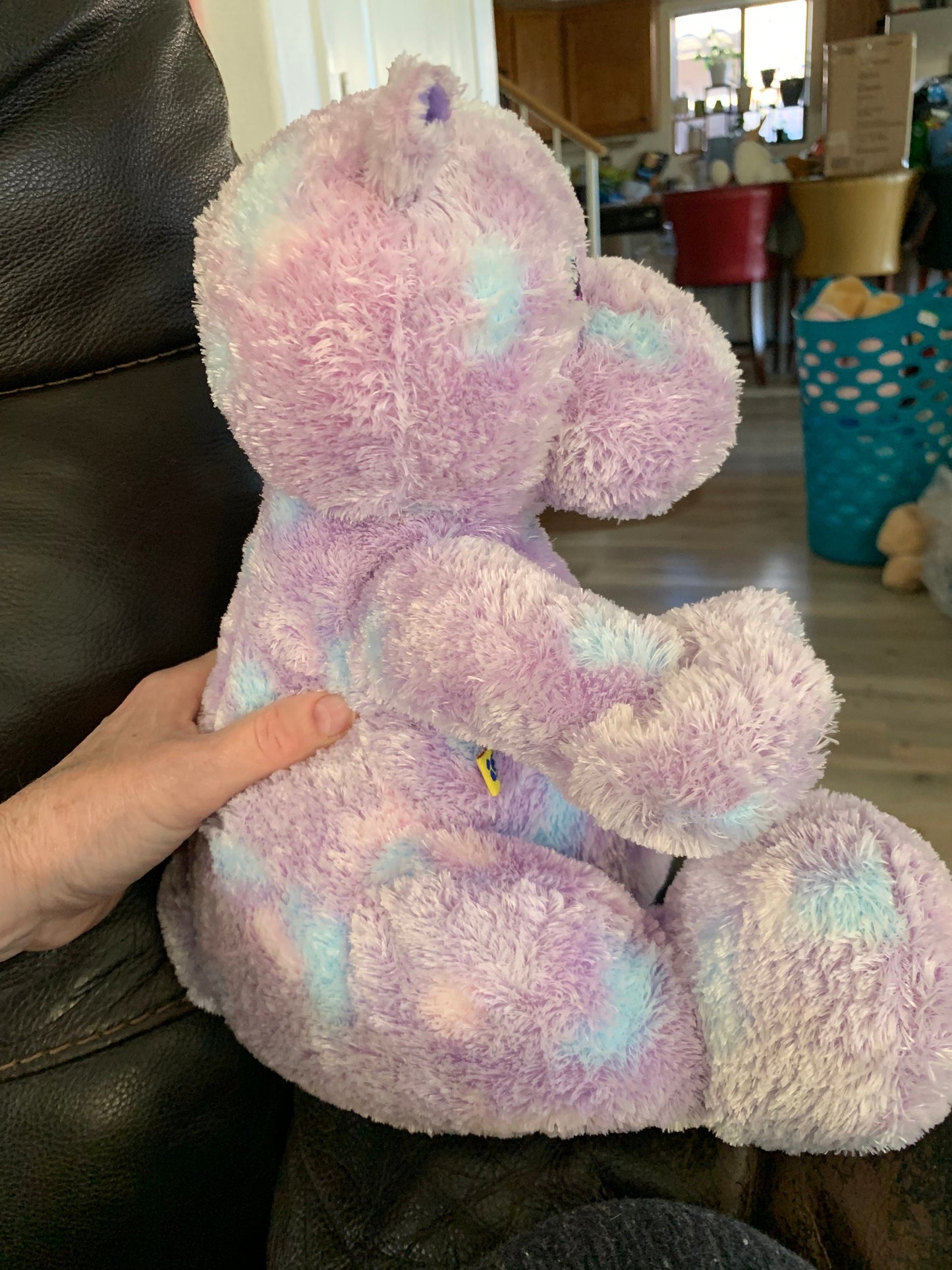 Build A Bear Pastel Purple, Pink and Blue Tye Dye Hippo Plush. Retired