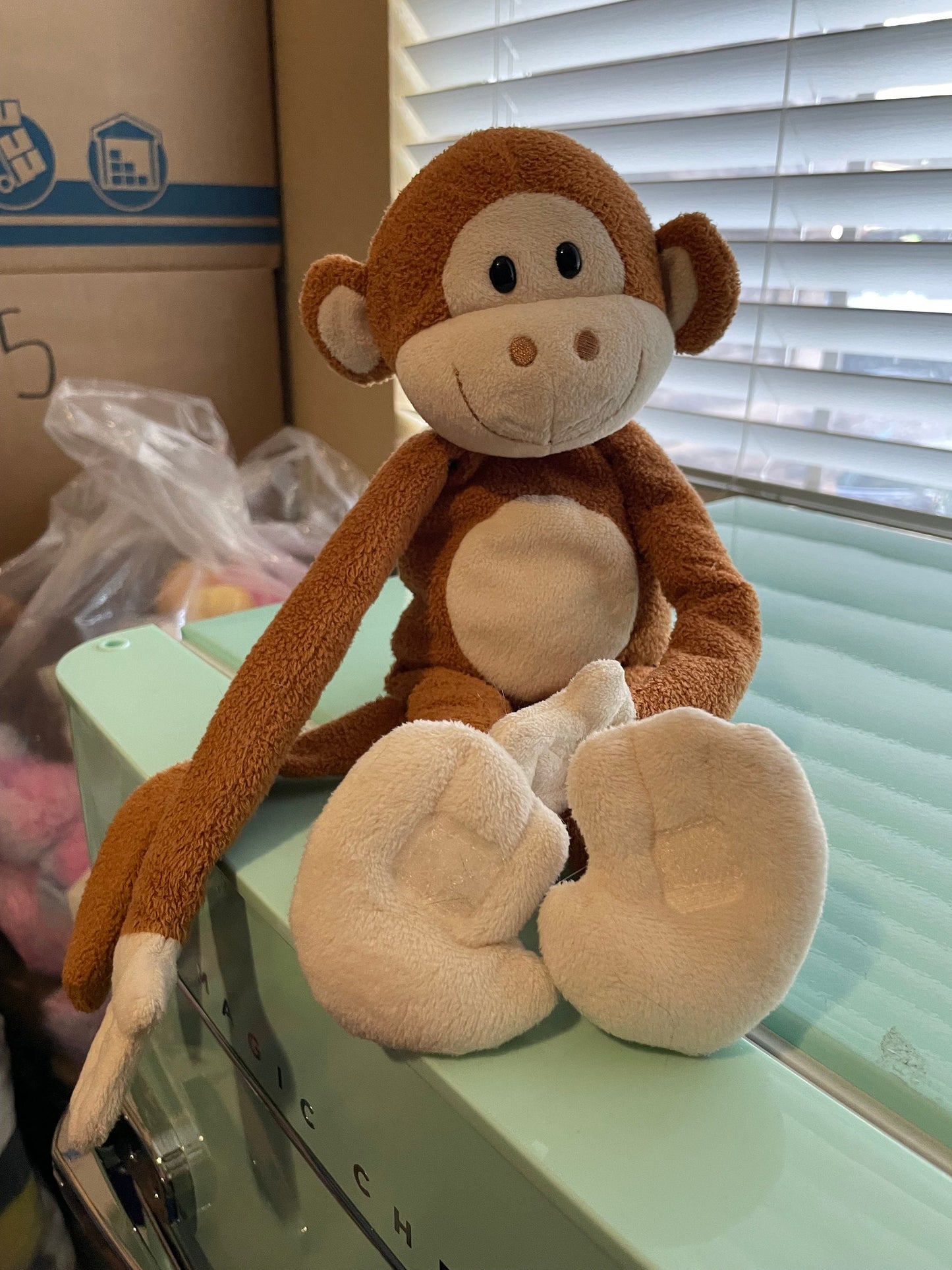 Circo Brown Hanging Monkey Plush Velcro Hands and Feet
