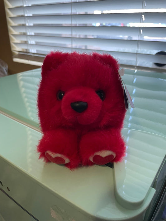 Swibco Small Puffkins Red Kisses Teddy Bear Plush