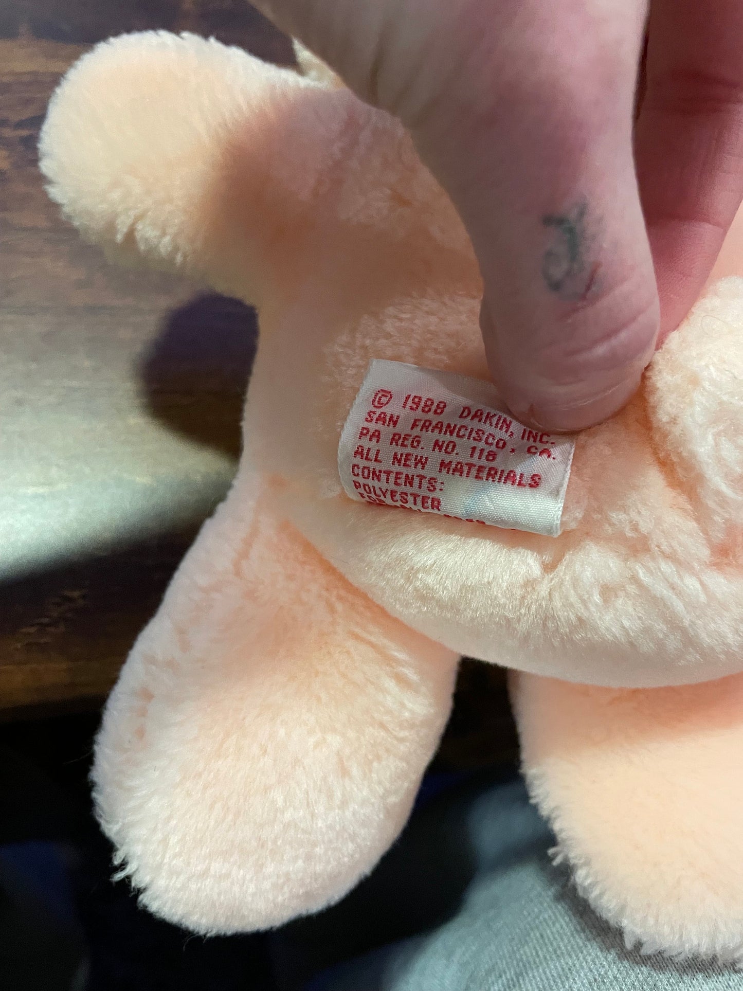Dakin 1988 Light Pink/Peach Teddy Bear plush