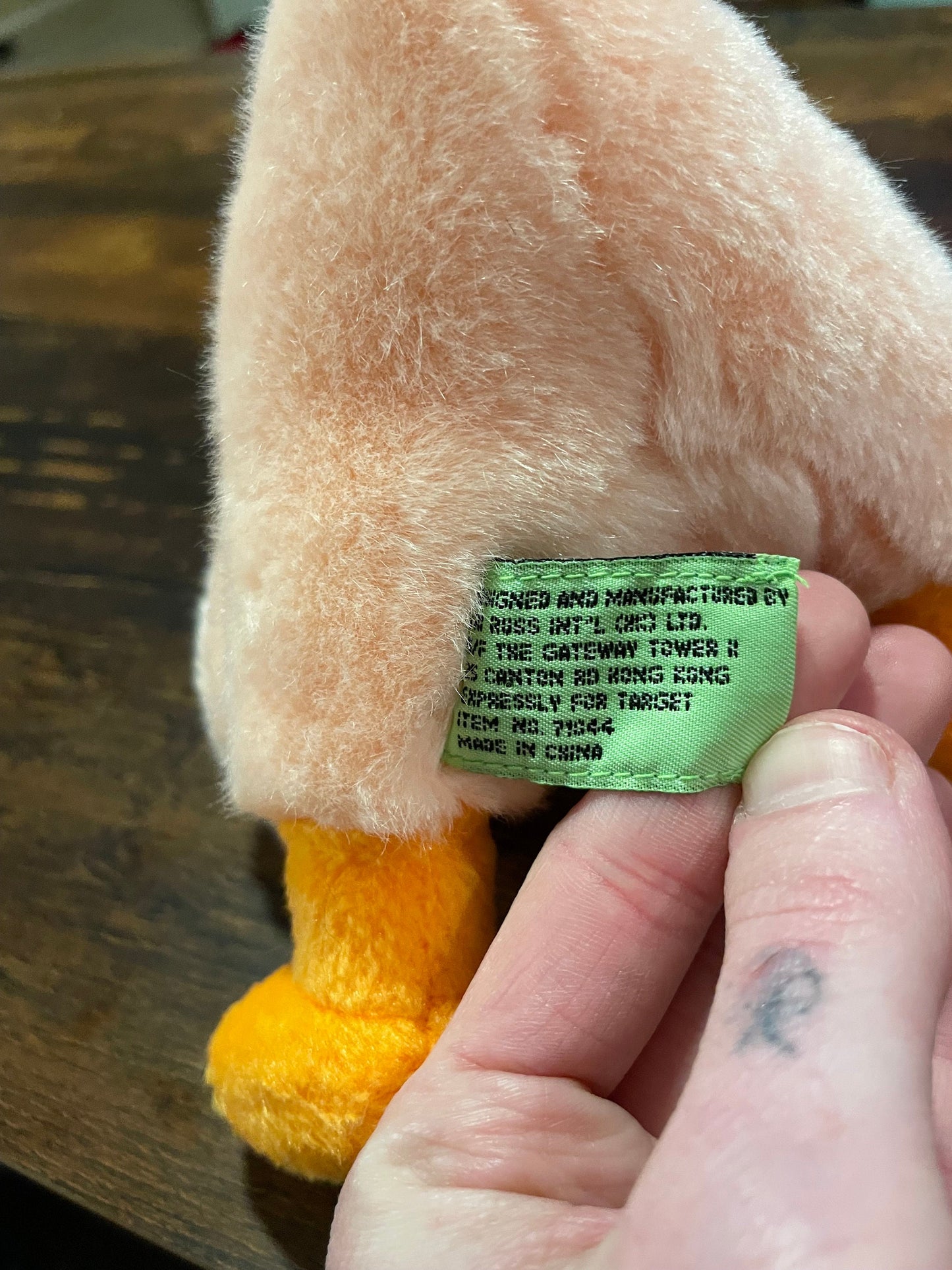 Russ Pink Duck Plush - “Sweetie” on foot