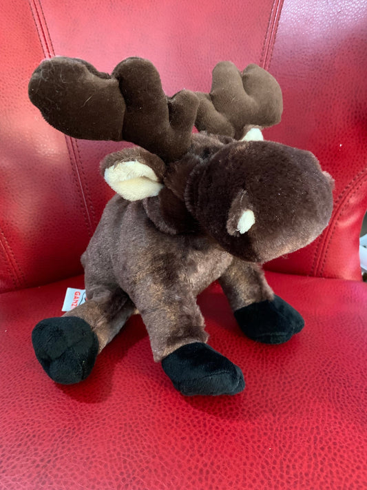 Webkinz Brown Moose Plush, Retired Ganz Toy (No Code)