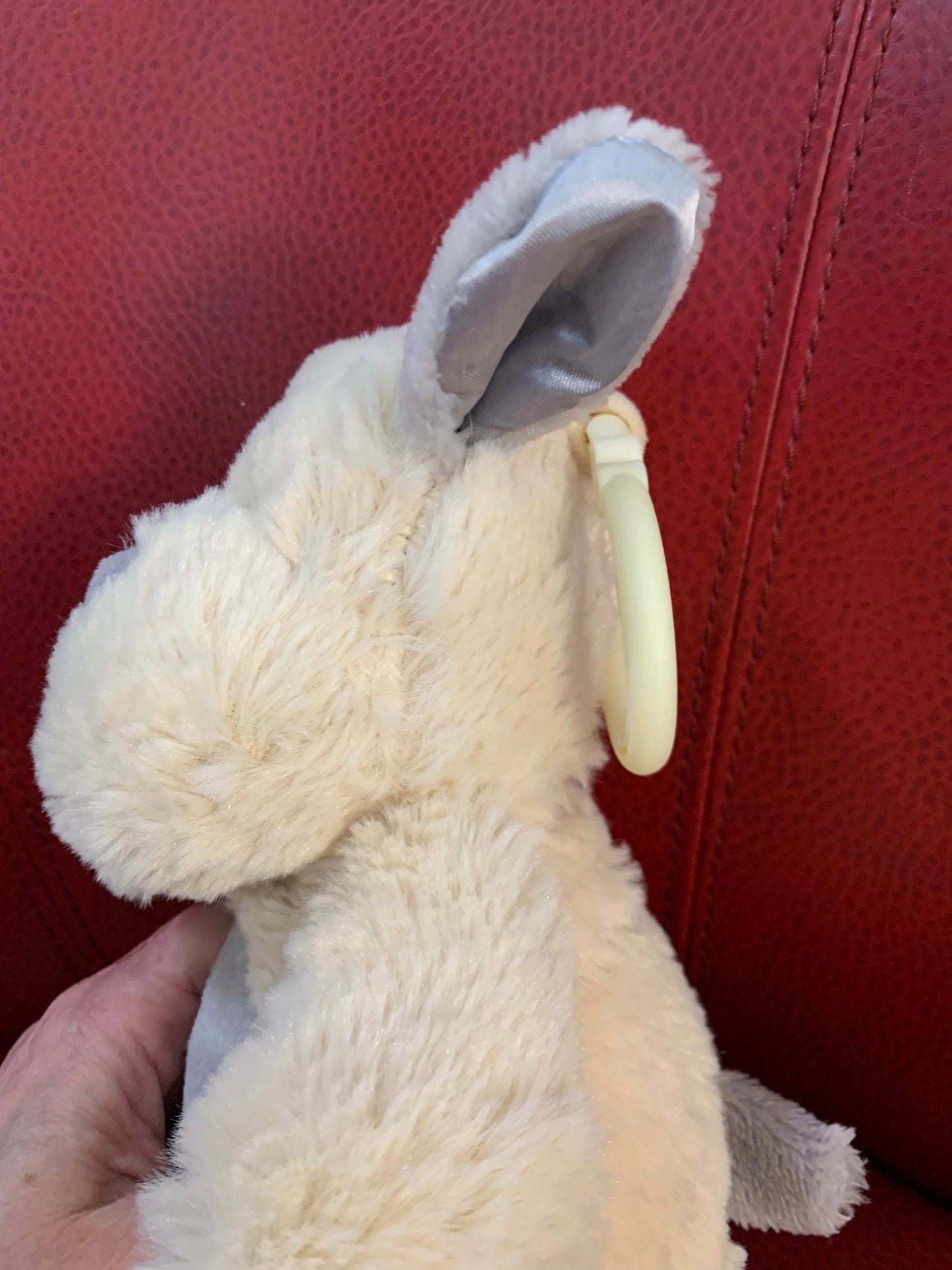 Kellytoy Luxe Rattle Plush, Gray Satin Ears