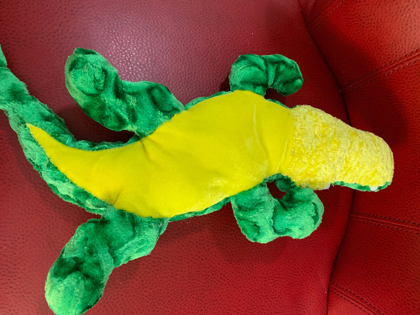 Nanco Crocodile Plush 16” Green and Yellow Plastic eyes. No beans