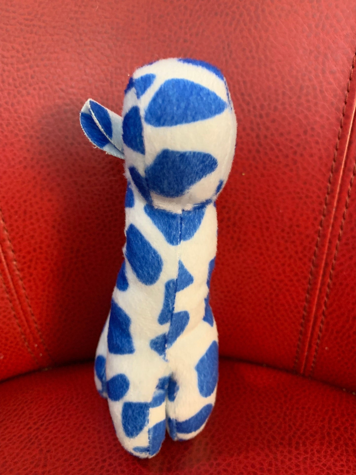 Blue and White Giraffe Plush Baby Toy, Caravan Soft Toy