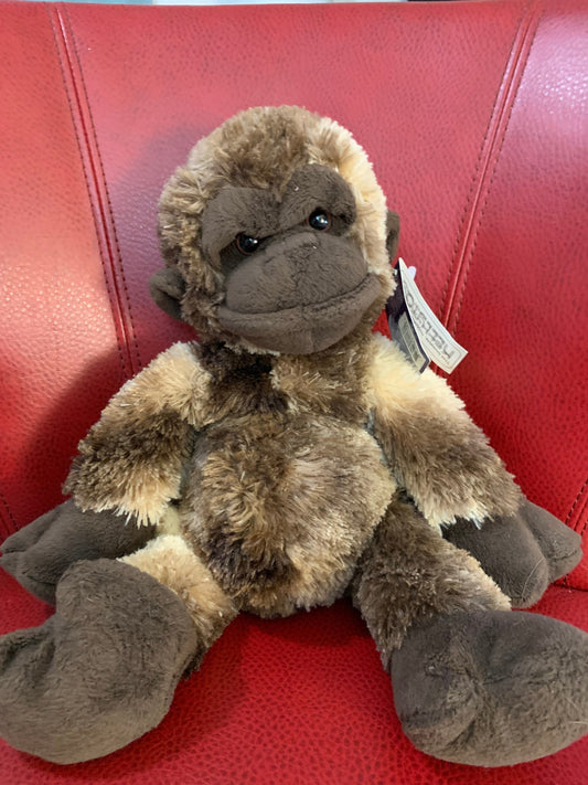 Kellytoy Brown Variegated Monkey Gorilla Chimp Plush. Vintage 1998 NWT