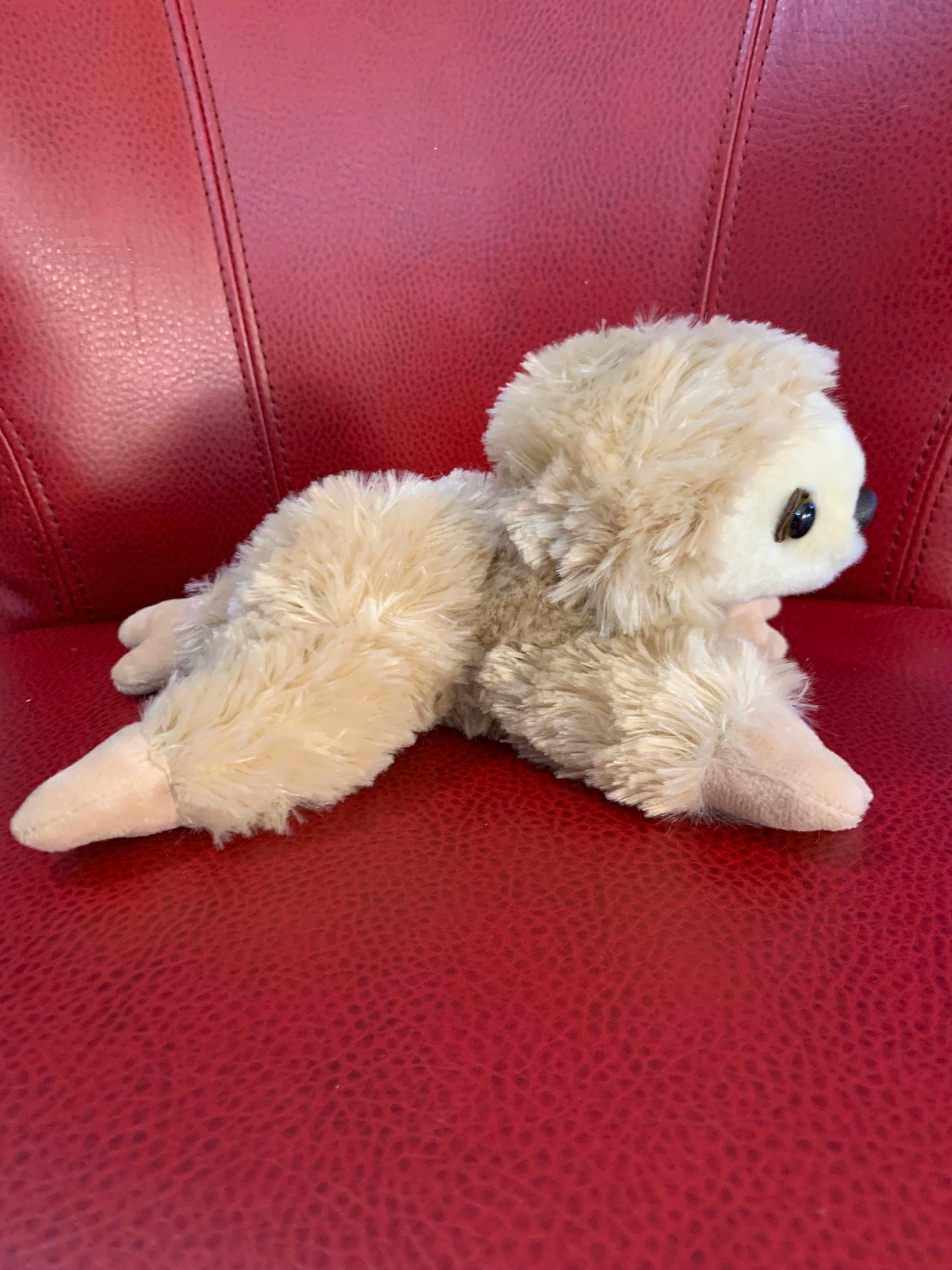Aurora Two-Toed Sloth Plush, 8" – Tan and White, Soft NWT