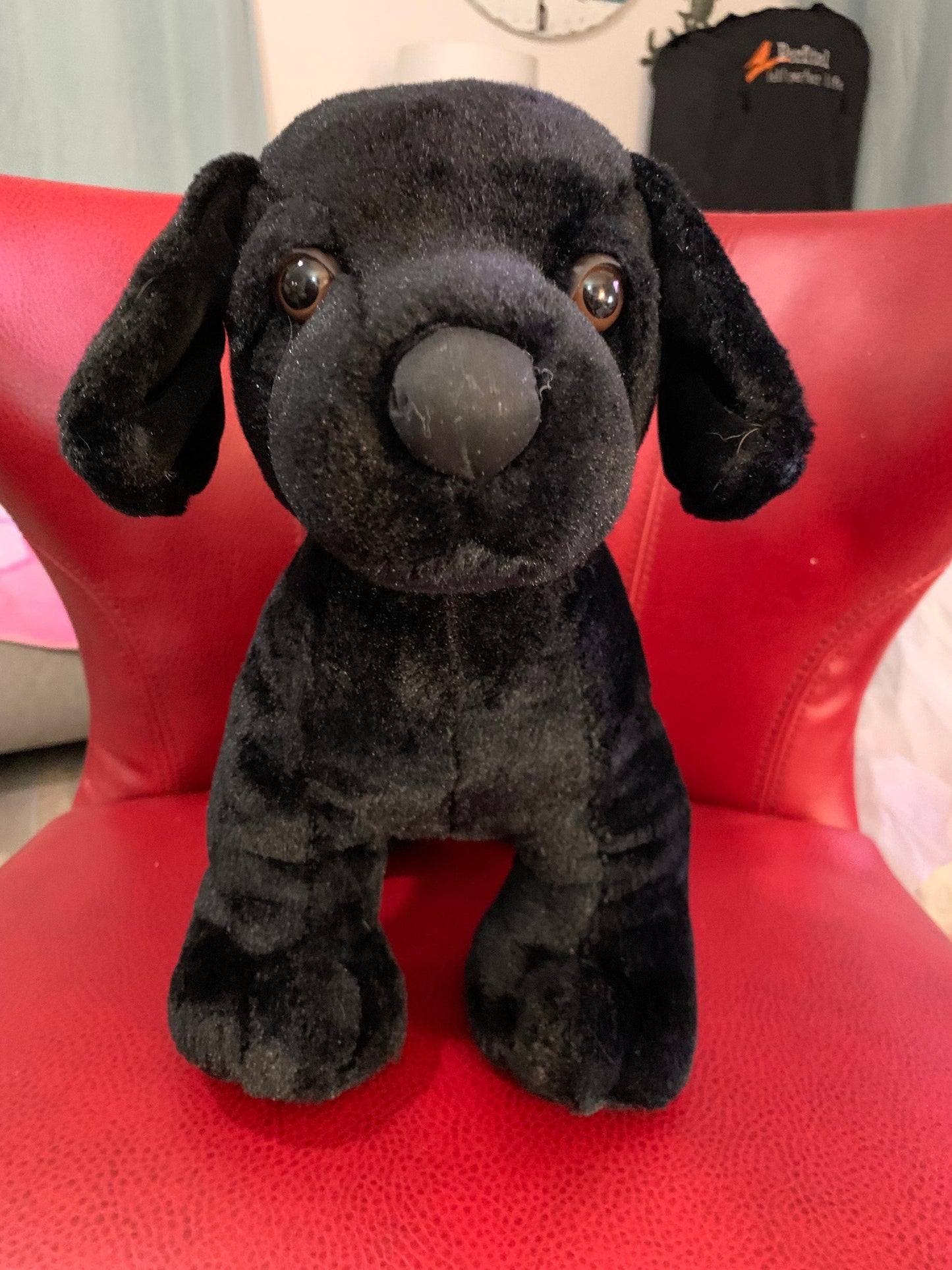 Vintage 2006 Eddie Bauer Black Lab Plush Puppy, 15"