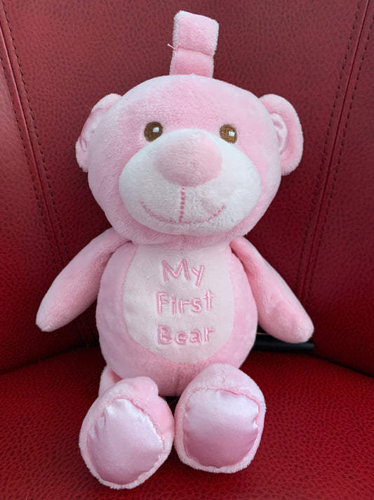 Kelly Toy Pink Plush Bear Rattle, Baby's First Toy (10 Inch)