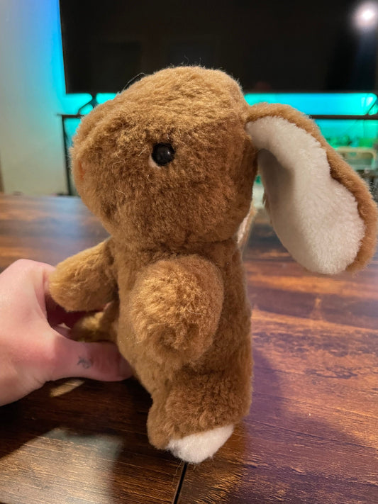 Gund 1976 Luv Me Brown Rattle Bunny Plush - RARE & HTF!
