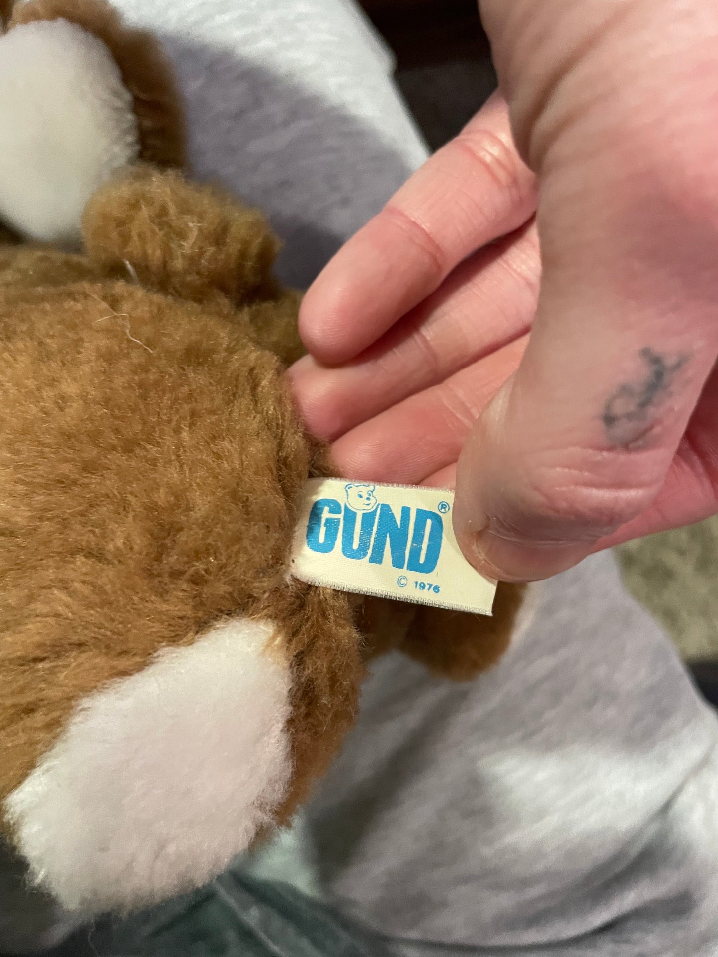 Gund 1976 Luv Me Brown Rattle Bunny Plush - RARE & HTF!