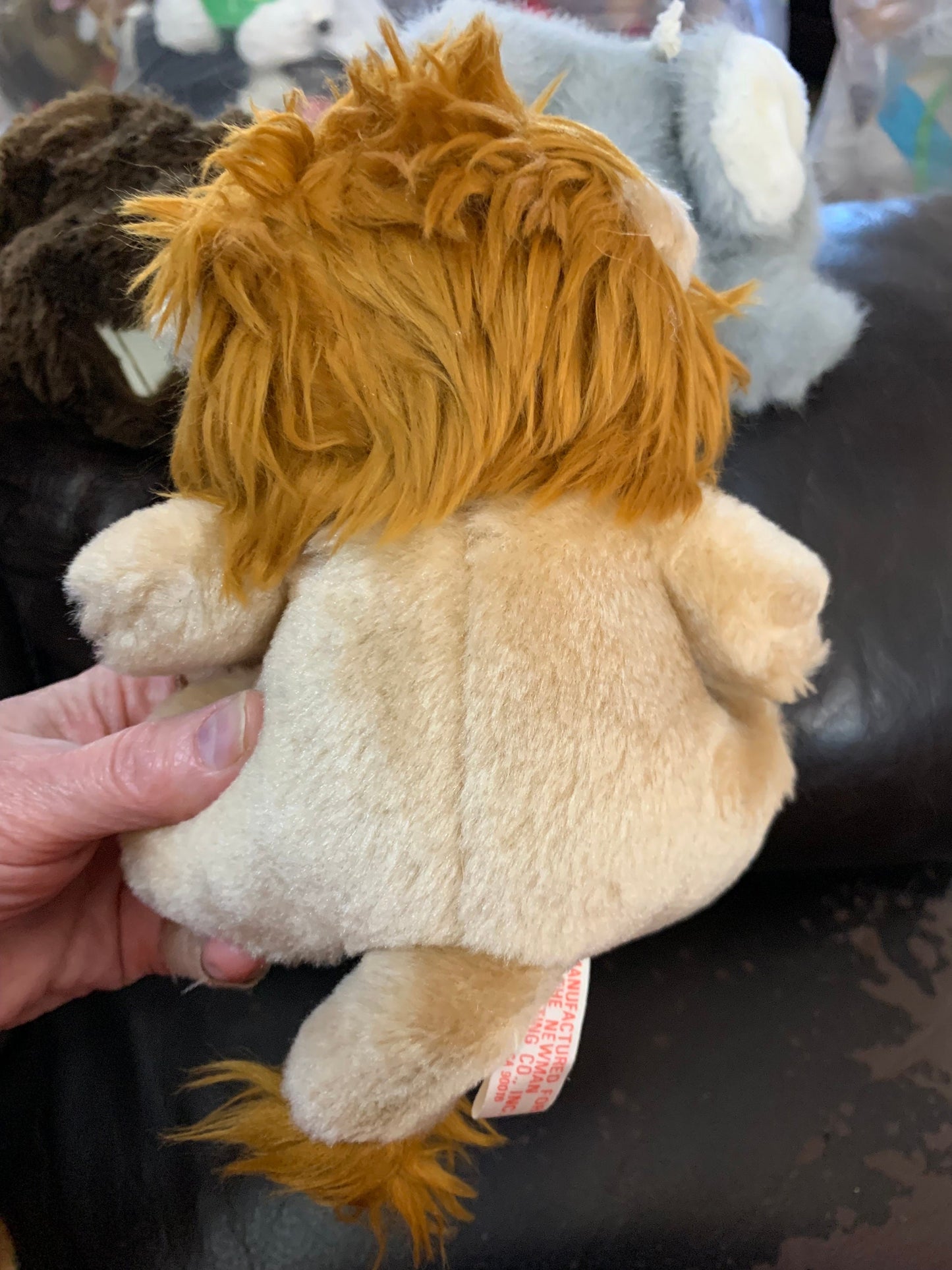 Lion Small with Plaid Tie Stuffed Animal Plush Toy Vintage For Kids