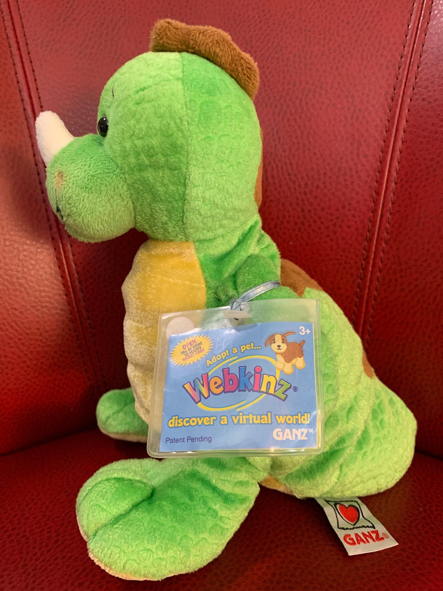 Webkinz Green Key Lime Dinosaur Plush, Retired (No Code)