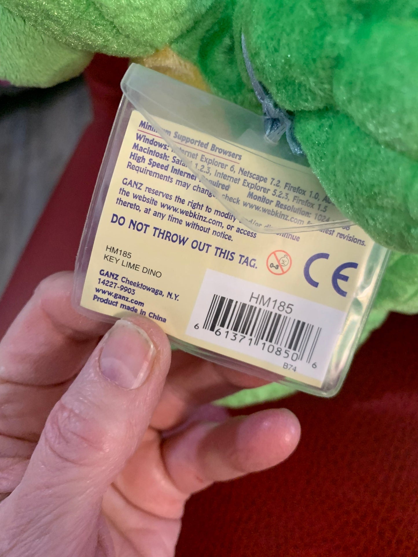 Webkinz Green Key Lime Dinosaur Plush, Retired (No Code)