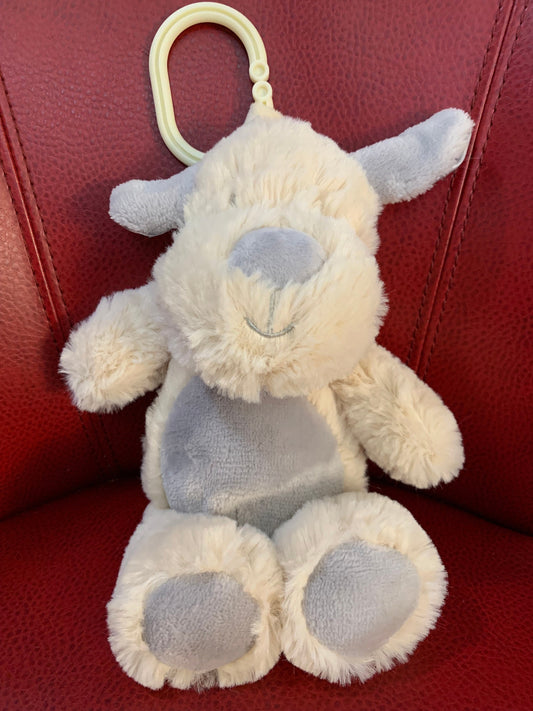 Kellytoy Luxe Rattle Plush, Gray Satin Ears