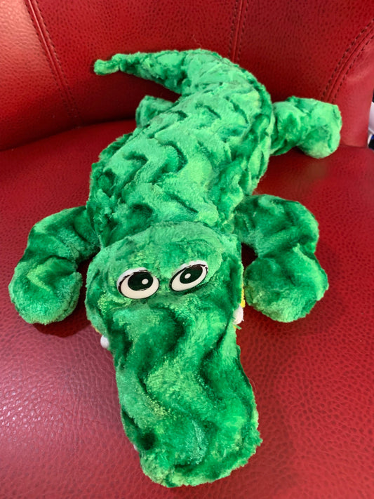 Nanco Crocodile Plush 16” Green and Yellow Plastic eyes. No beans