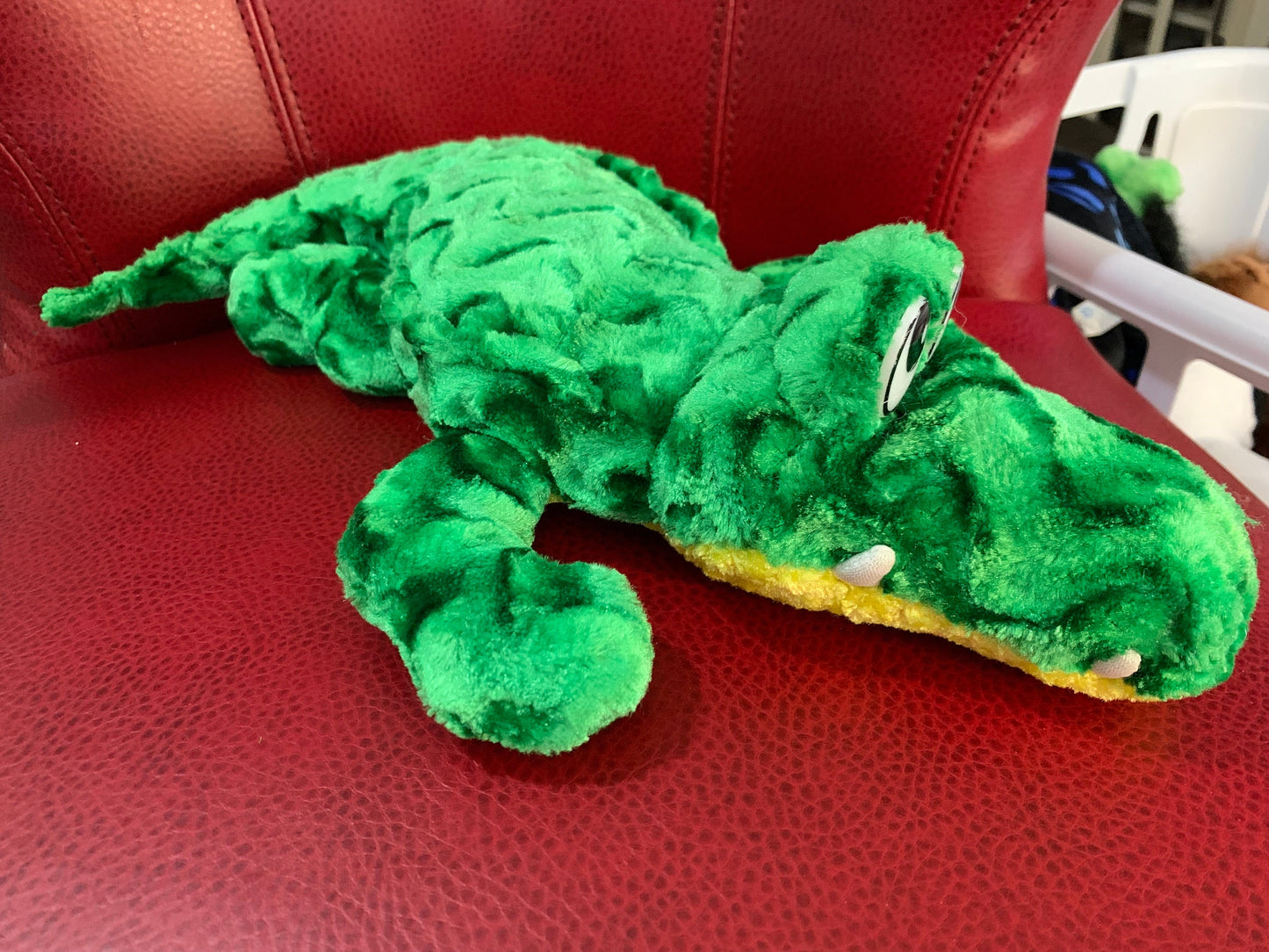 Nanco Crocodile Plush 16” Green and Yellow Plastic eyes. No beans