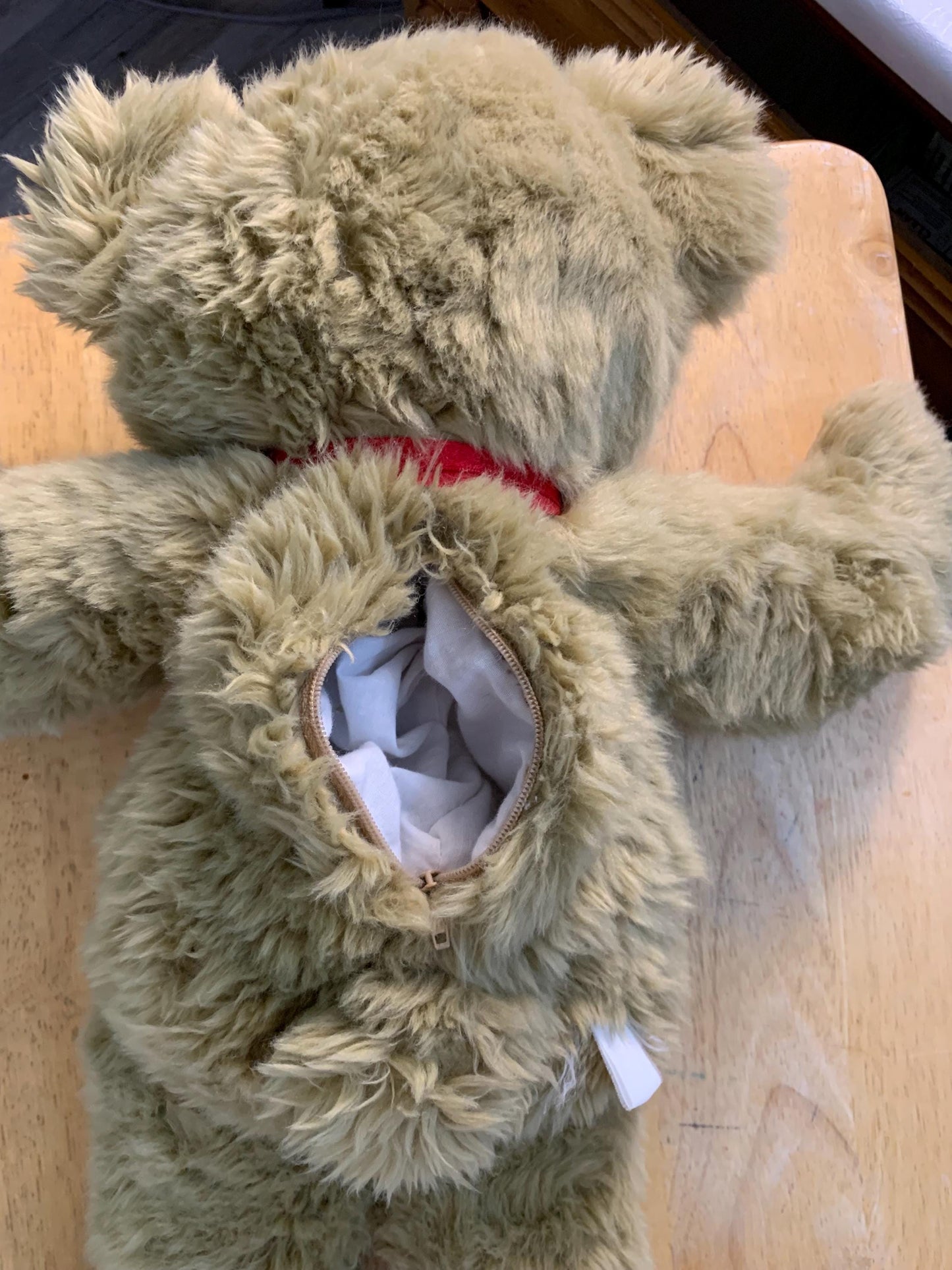 Vintage Yangjee Teddy Bear Plush with Red Bow (17.5")