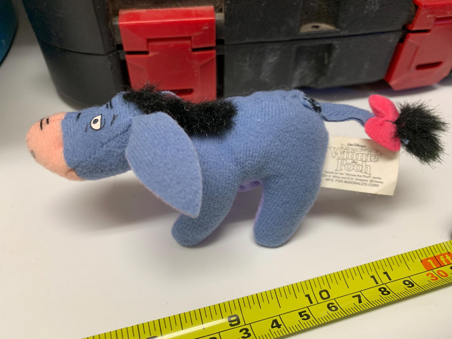 Extra Small Eeyore Plush with Pink Ribbon - McDonald’s Toy