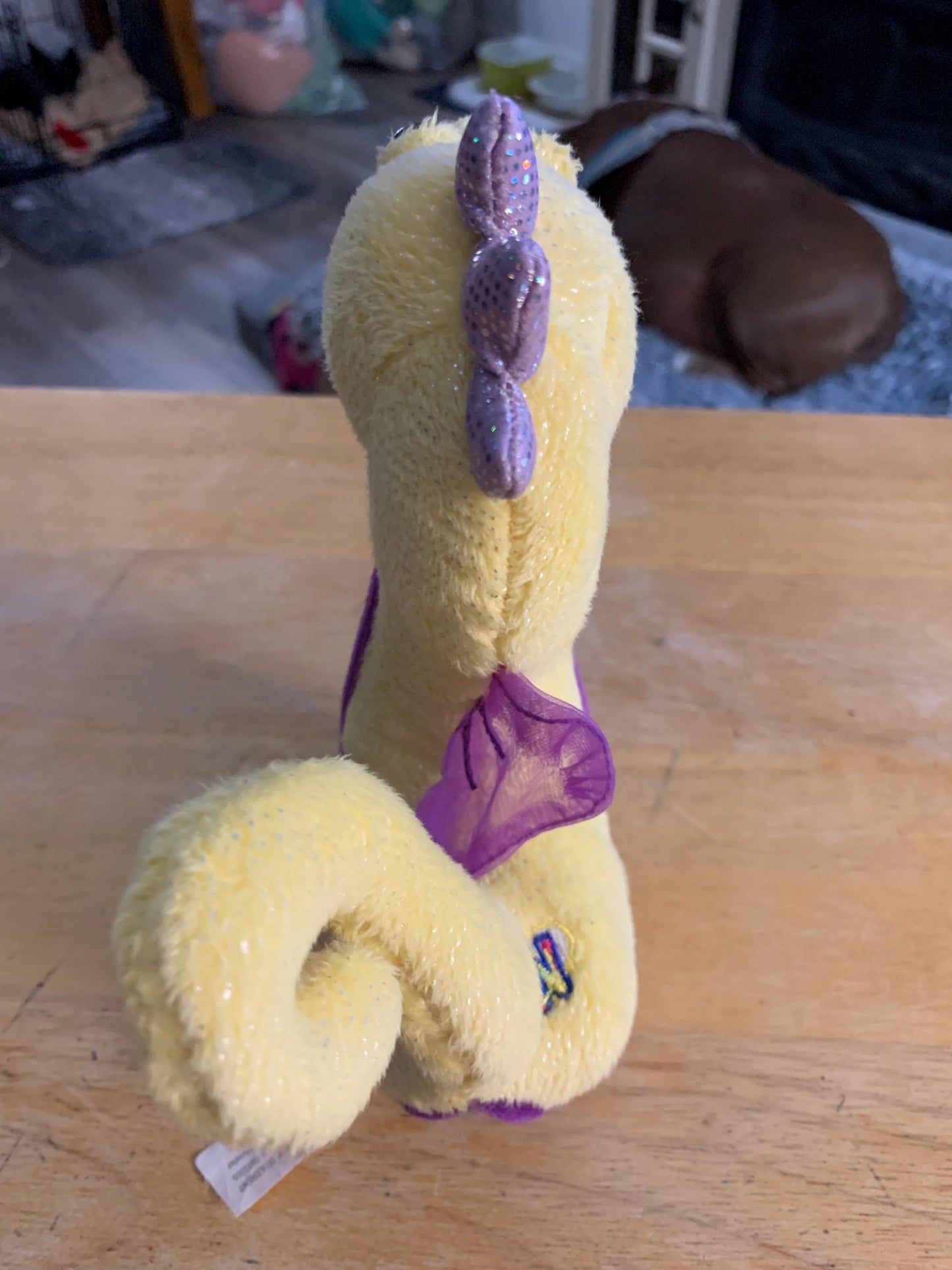 Webkinz Yellow and Purple Lil Kinz Seahorse plush. No code