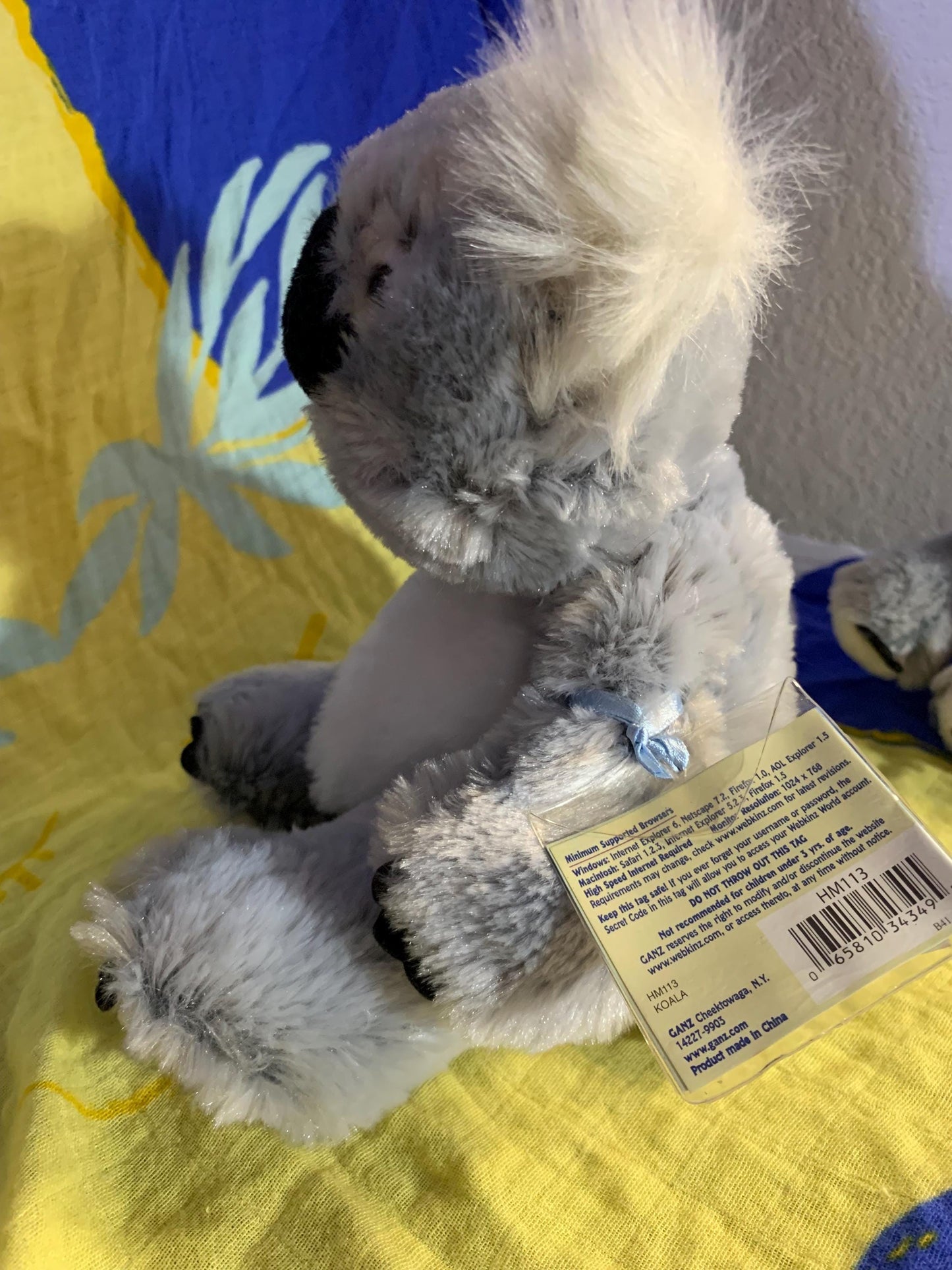 Webkinz Gray and White Koala Bear Plush Stuffed Animal. Sealed Code.
