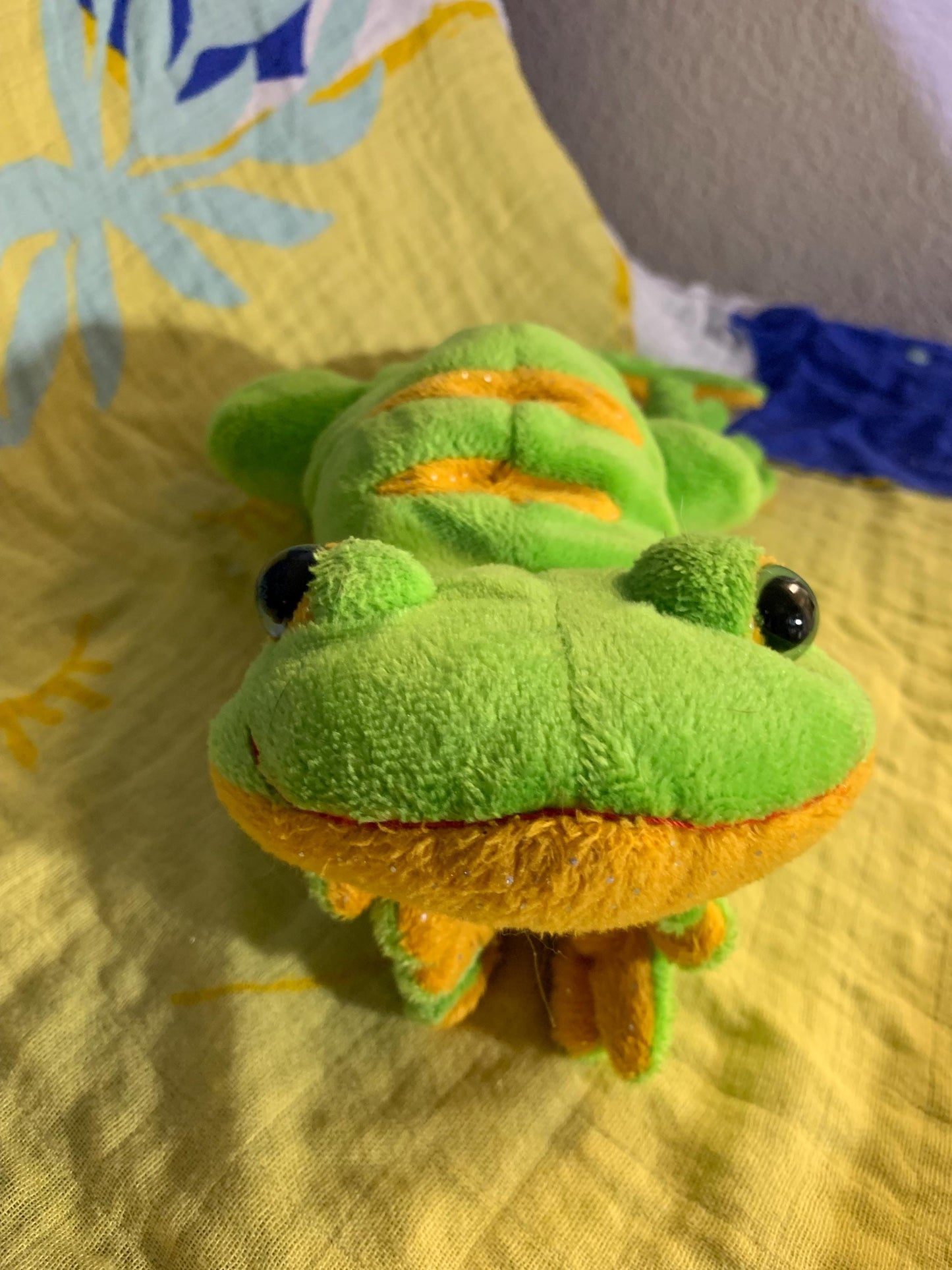 Webkinz Green and Yellow Lemon Lime Gecko plush. No code. Absolutely Adorable!