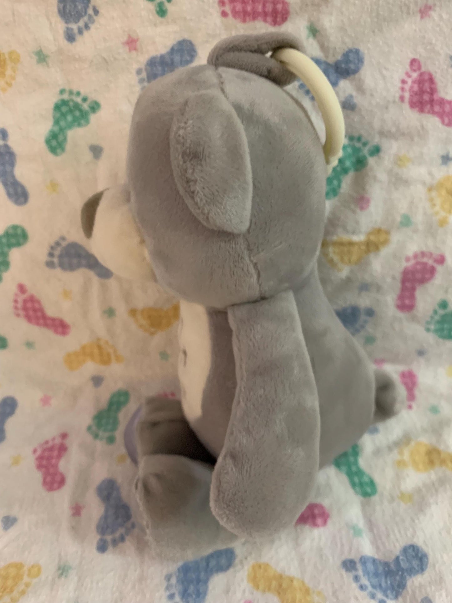 Kellytoy Gray My First Bear Plush with Rattle, Crib Stroller Hanger